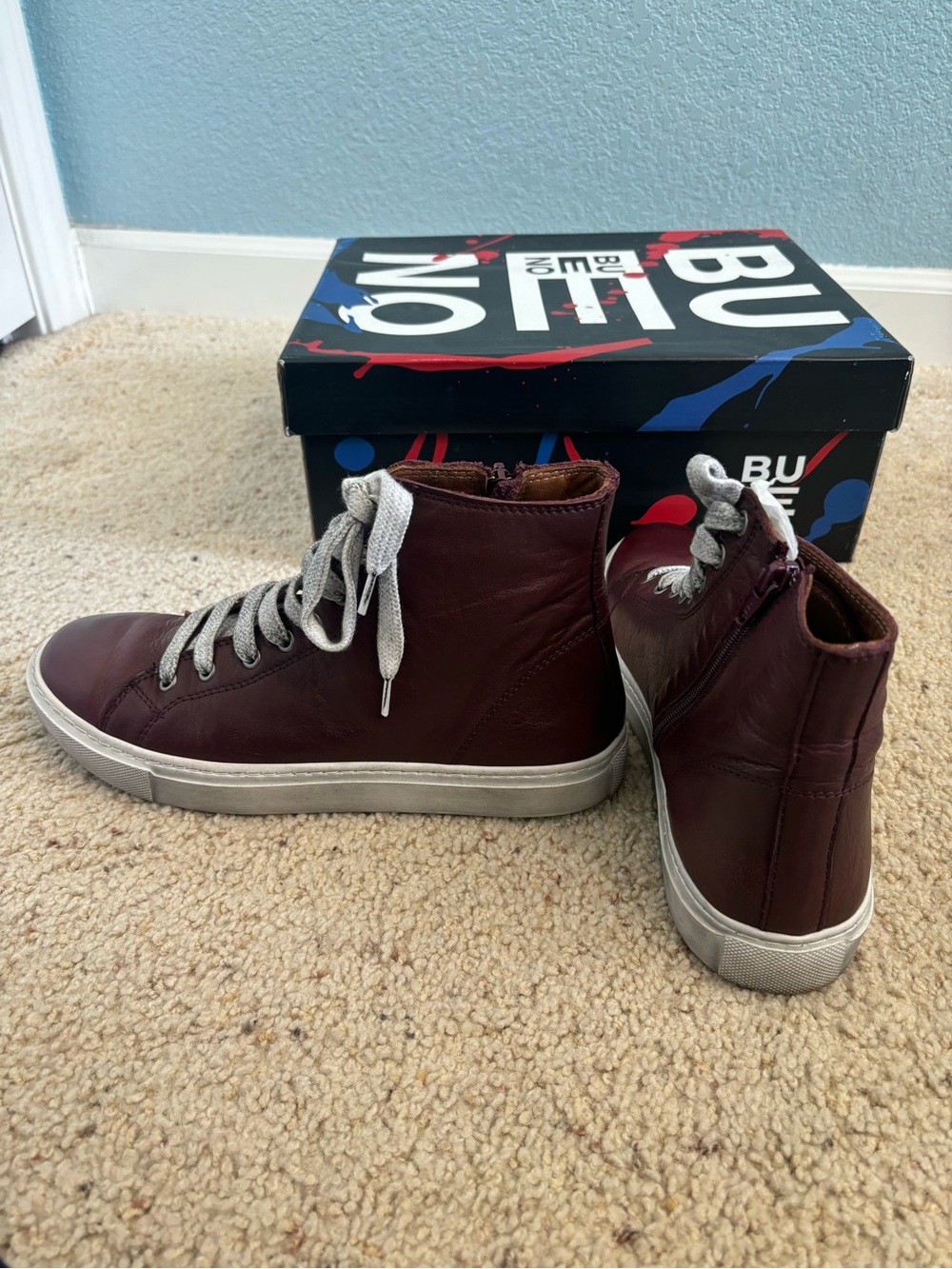 Bueno High Top Leather Sneakers - Picture 4 of 7
